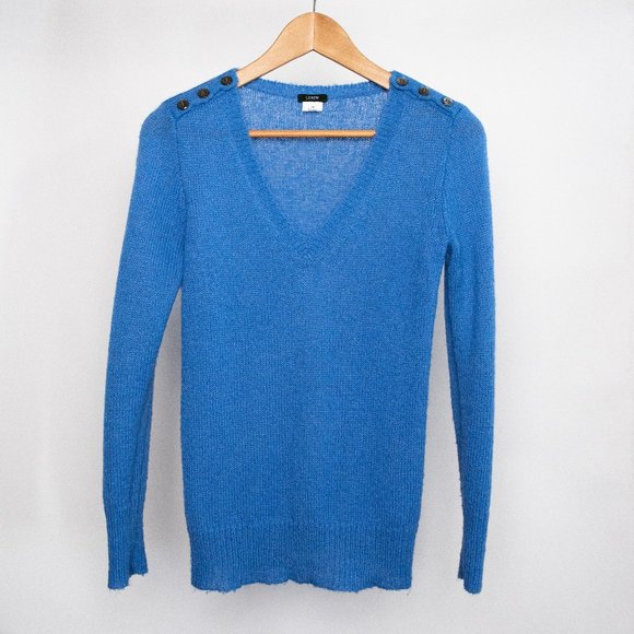 JCrew Blue VNeck Sweater - XS - Picture 1 of 6